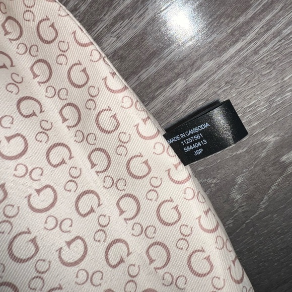 GUESS Vintage Beige and Brown Logo Print Tote Bag - Picture 10 of 13